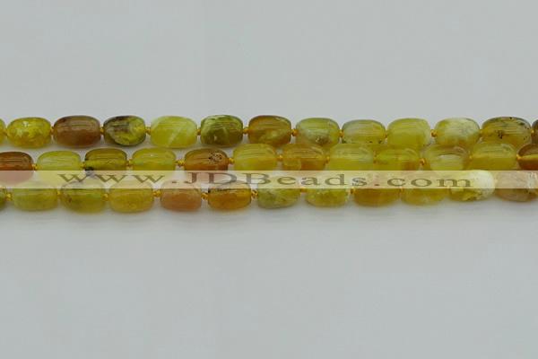 COP1420 15.5 inches 10*14mm drum yellow opal gemstone beads