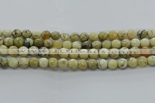 COP1472 15.5 inches 8mm faceted round African opal gemstone beads