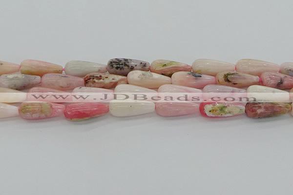 COP1490 15.5 inches 8*20mm teardrop natural pink opal beads