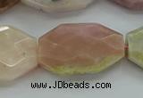 COP1493 15.5 inches 22*30mm faceted freeform natural pink opal beads