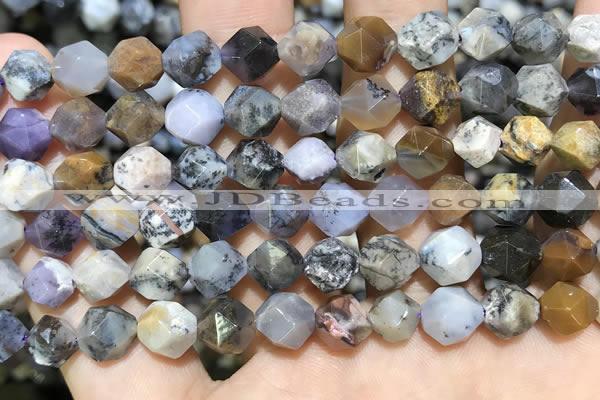 COP1517 15.5 inches 8mm faceted nuggets amethyst sage opal beads