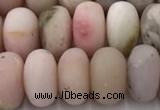 COP1548 15.5 inches 6*10mm rondelle matte natural pink opal beads