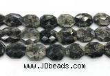 COP1551 25*30mm - 27*32mm faceted octagonal grey opal beads