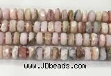 COP1553 15.5 inches 6*12mm - 8*13mm faceted tyre natural pink opal beads