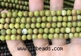 COP1572 15.5 inches 4mm round Australia olive green opal beads