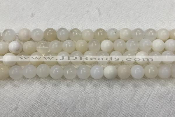 COP1589 15.5 inches 8mm round white opal gemstone beads