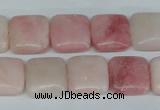 COP162 15.5 inches 14*14mm square pink opal gemstone beads wholesale