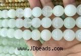 COP1639 15.5 inches 14mm round natural green opal beads