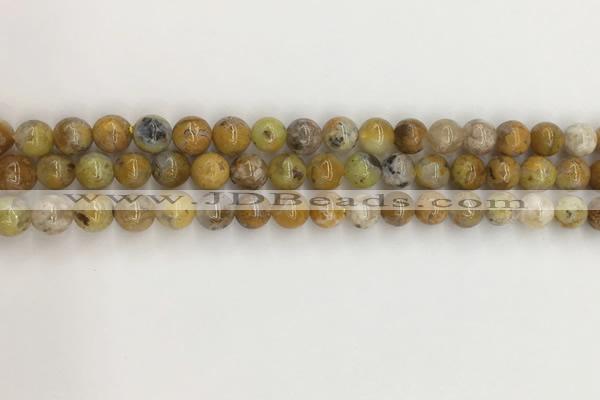 COP1670 15.5 inches 6mm round yellow opal gemstone beads