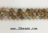 COP1677 15.5 inches 10mm faceted nuggets yellow opal gemstone beads