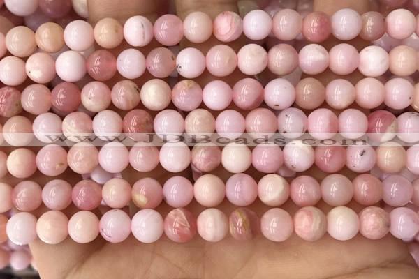 COP1693 15.5 inches 6mm round natural pink opal gemstone beads