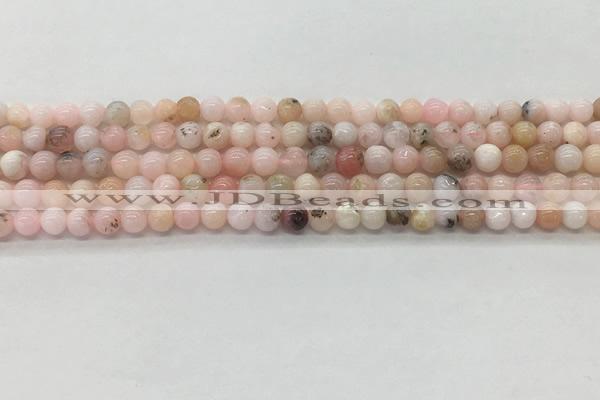 COP1701 15.5 inches 4mm round natural pink opal gemstone beads