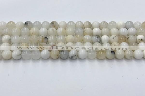 COP1725 15.5 inches 6mm round white opal beads wholesale