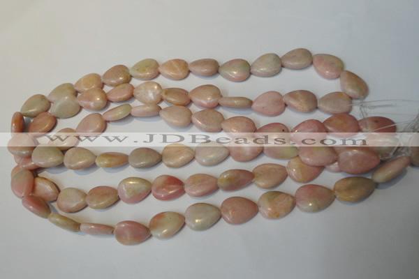 COP173 15.5 inches 13*18mm flat teardrop pink opal gemstone beads