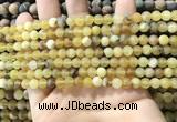 COP1765 15.5 inches 4mm round matte yellow opal beads wholesale