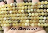 COP1766 15.5 inches 6mm round matte yellow opal beads wholesale