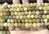 COP1767 15.5 inches 8mm round matte yellow opal beads wholesale