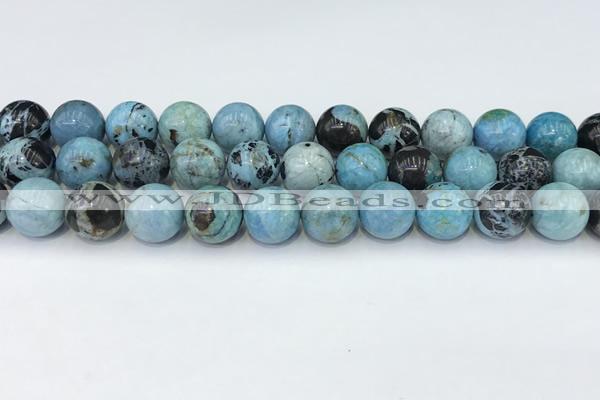 COP1794 15.5 inches 14mm round blue opal gemstone beads