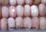 COP1877 15 inches 5*8mm faceted rondelle pink opal beads