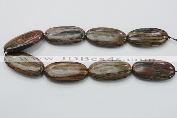 COP236 15.5 inches 25*50mm oval natural brown opal gemstone beads