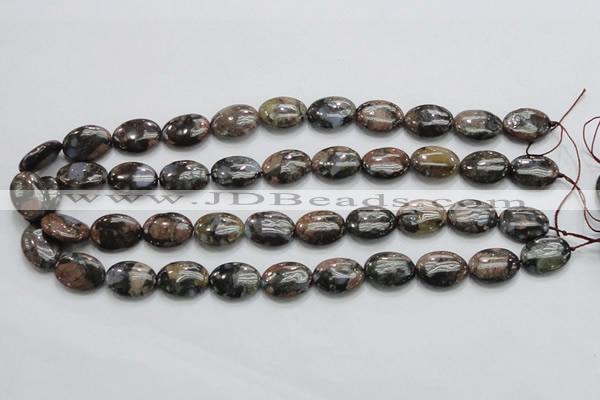 COP254 15.5 inches 13*18mm oval natural grey opal gemstone beads