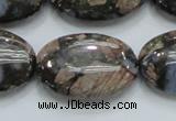 COP257 15.5 inches 20*30mm oval natural grey opal gemstone beads