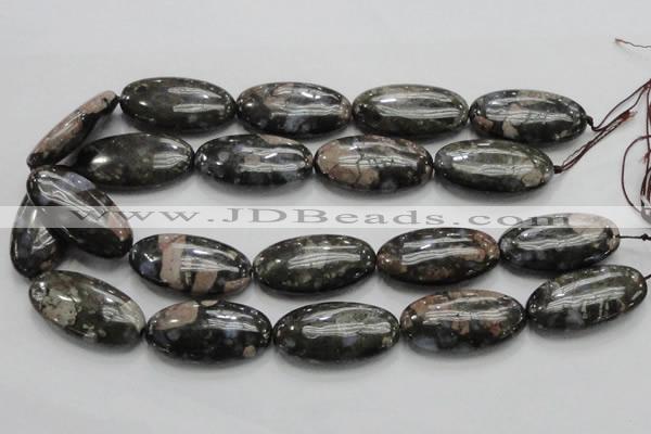 COP258 15.5 inches 20*40mm oval natural grey opal gemstone beads