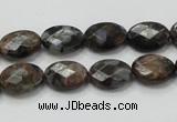 COP273 15.5 inches 10*14mm faceted oval natural grey opal gemstone beads