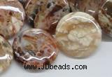 COP308 15.5 inches 22mm flat round brandy opal gemstone beads wholesale