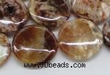 COP311 15.5 inches 20mm flat round brandy opal gemstone beads wholesale