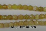 COP334 15.5 inches 6mm faceted round yellow opal gemstone beads