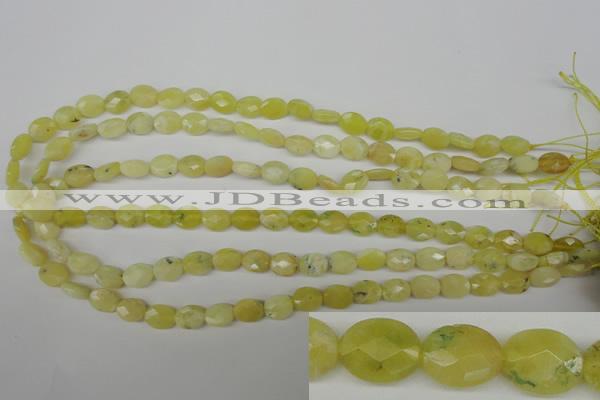 COP342 15.5 inches 8*10mm faceted oval yellow opal gemstone beads