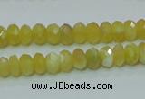 COP352 15.5 inches 5*8mm faceted rondelle yellow opal gemstone beads wholes