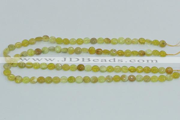 COP358 15.5 inches 8mm coin yellow opal gemstone beads wholesale