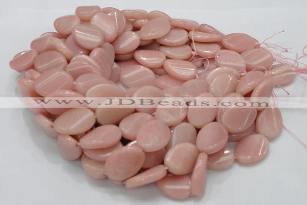 COP426 15.5 inches 18*25mm twisted oval Chinese pink opal gemstone beads