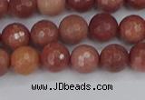 COP442 15.5 inches 6mm faceted round African blood jasper beads