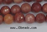 COP443 15.5 inches 8mm faceted round African blood jasper beads