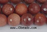 COP445 15.5 inches 12mm faceted round African blood jasper beads