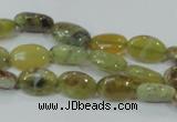 COP561 15.5 inches 8*12mm oval natural yellow & green opal beads