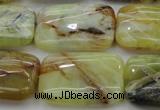 COP571 15.5 inches 20*30mm rectangle natural yellow & green opal beads