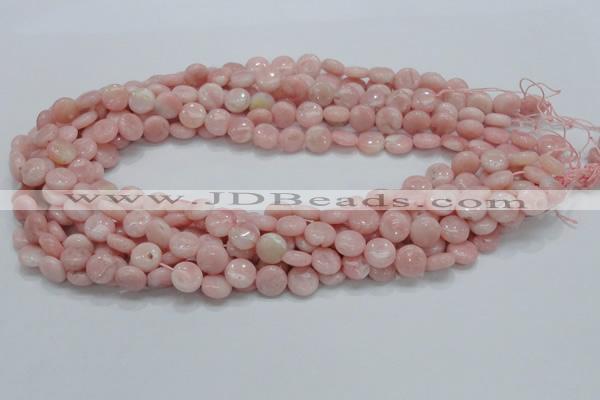 COP59 15.5 inches 6mm flat round natural pink opal gemstone beads