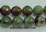 COP664 15.5 inches 12mm faceted round green opal gemstone beads