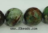 COP668 15.5 inches 20mm faceted round green opal gemstone beads