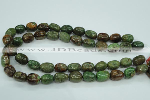 COP672 15.5 inches 12*16mm nuggets green opal gemstone beads