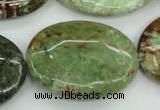 COP682 15.5 inches 30*40mm oval green opal gemstone beads