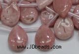 COP74 15.5 inches 13*18mm flat teardrop natural pink opal beads