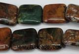 COP765 15.5 inches 20*20mm square green opal gemstone beads