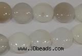 COP905 15.5 inches 14mm flat round natural white opal gemstone beads