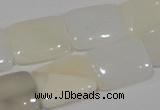 COP915 15.5 inches 15*20mm rectangle natural white opal gemstone beads