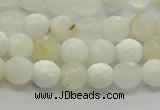 COP931 15.5 inches 6mm faceted round white opal gemstone beads